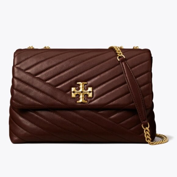 Tory Burch | Chain, Chevron Pattern, Leather, Kira, Logo, Color: Tempranillo - Picture 1 of 12